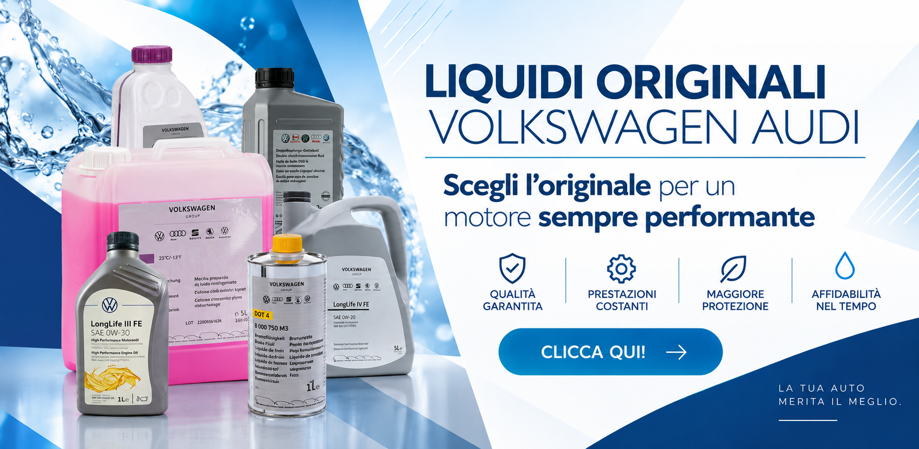 Meglio non improvvisare proprio sui liquidi per la tua auto . La manutenzione torna protagonista!